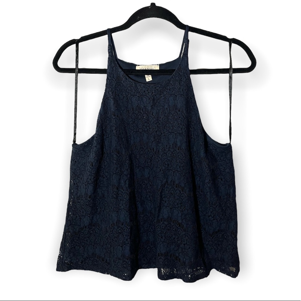 Monteau Navy Lace Tank